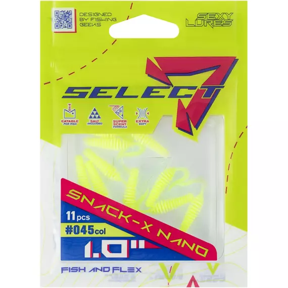 Силікон Select Snack-X Nano 1" #045 (11шт/уп), Довжина силікону: 1" (2.54 см), Колір силікону: 45, фото , изображение 2
